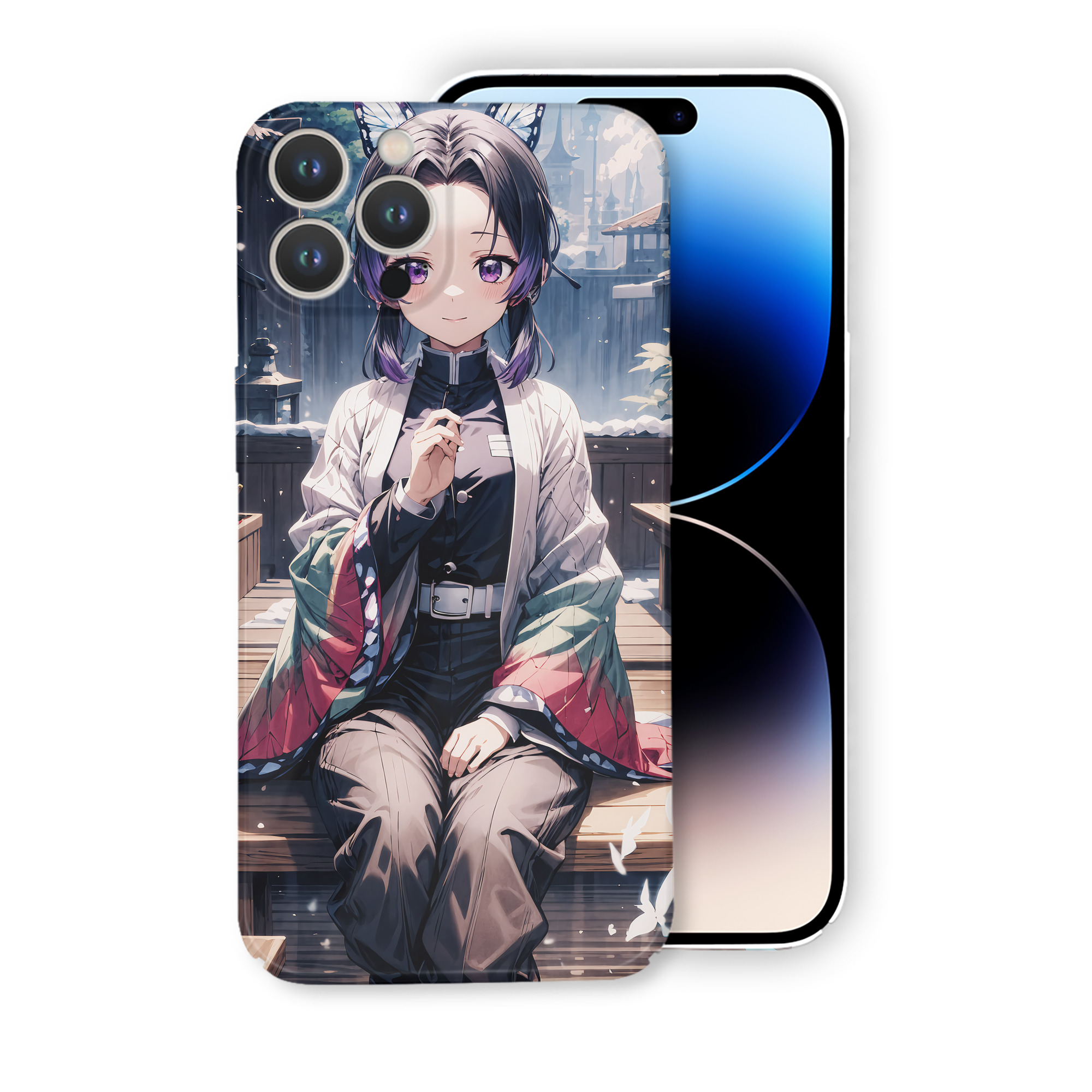（画像用） 鬼滅の刃（きめつのやいば）蟲柱-胡蝶 しのぶ／こちょう しのぶ Kochou Shinobu 【iPhone 14シリーズ対応】ハードケース